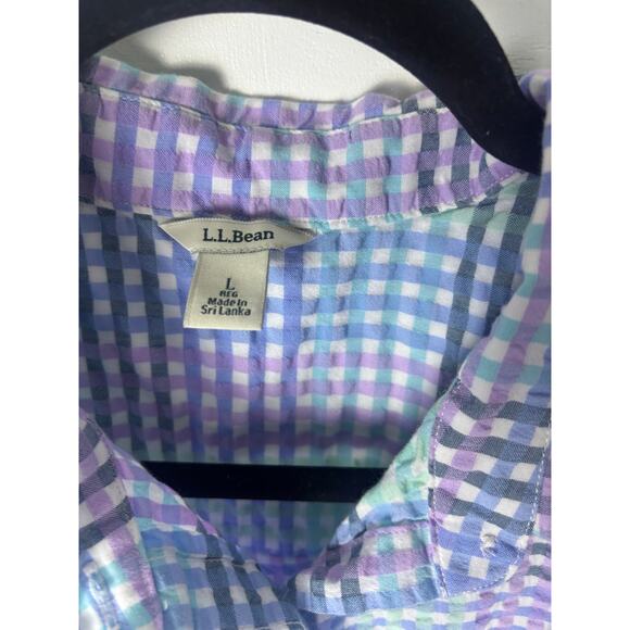 Vintage-Inspired L.L. Bean Pastel Plaid Cotton Shirt L Grandmacore - Picture 3 of 9